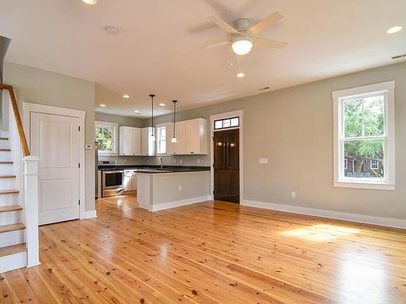 living area and kitchen