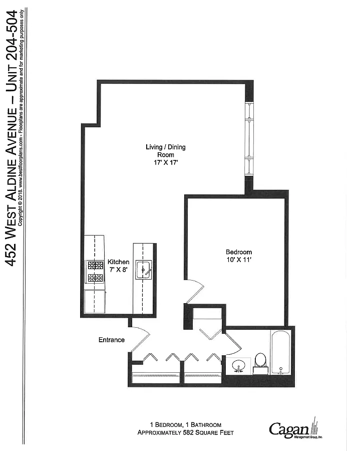 Floor plan One Bedroom, One Bathroom - Remodeled