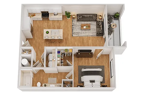 Floor plan 1 BR-B