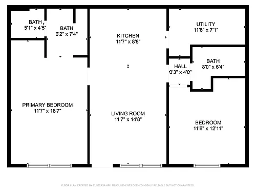 Floor plan 2 Bed 2 Bath