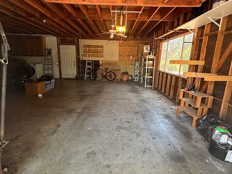 Oversized garage fits one car plus extra storage