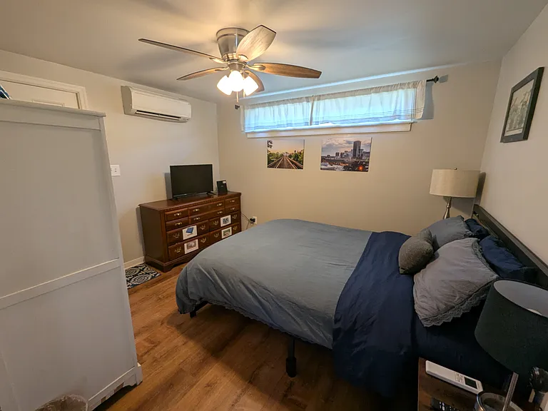 Your queen bedroom includes plenty of storage space with a full-sized armoire and dresser, plus nightstands and outlets on either side of the bed and a 32-inch TV with free streaming services provided