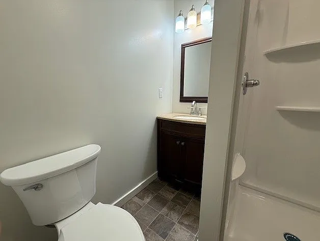 renovated bathroom with stand up shower