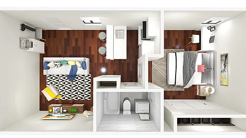 Floor plan Birch - 1 Bed 1 Bath