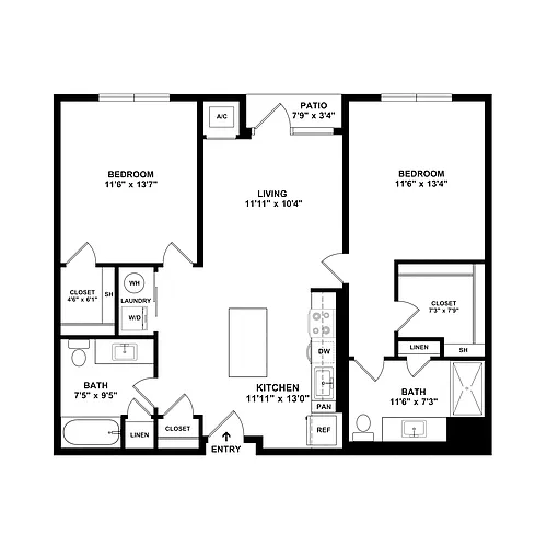 Floor plan 2X2-987
