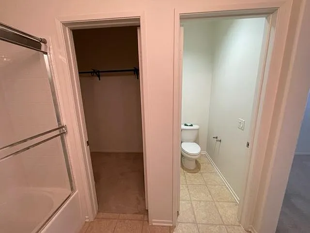 Master closet and bathroom