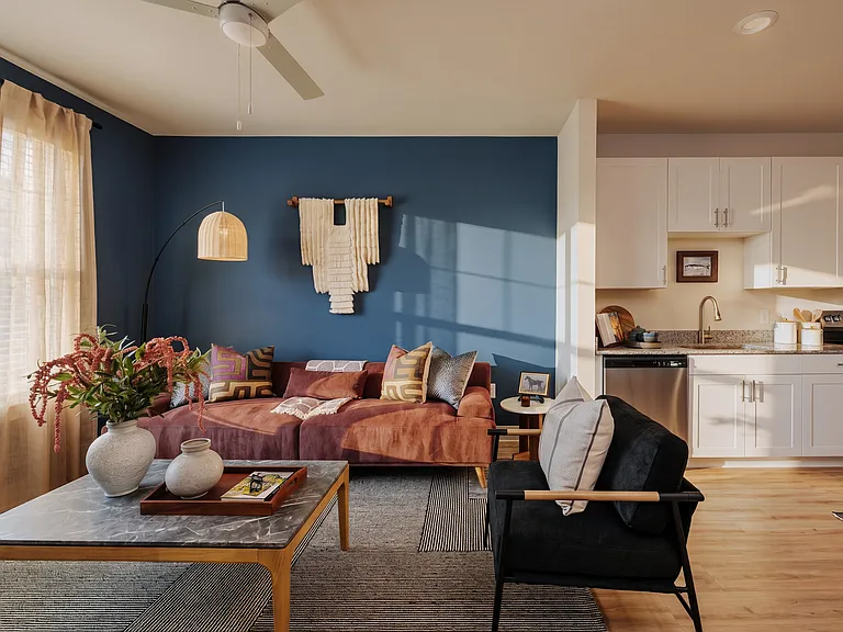 Spacious Living Room at Bolton West Charlotte Apartments