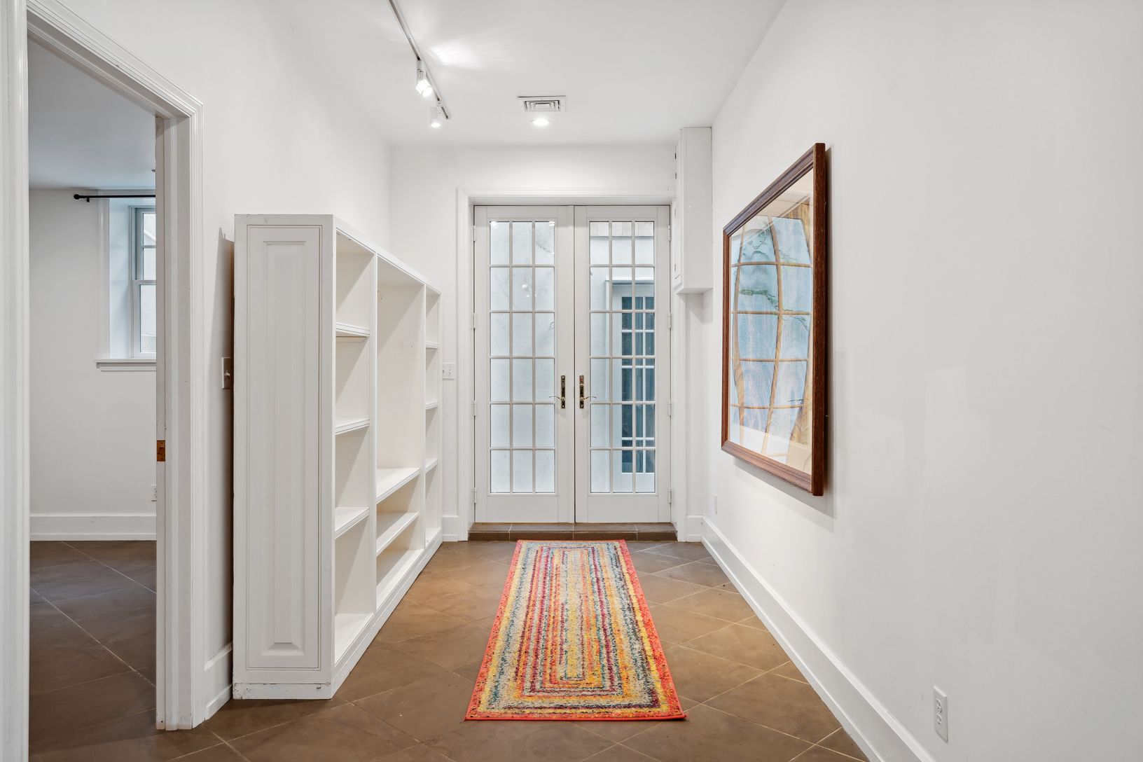  7ft French doors leading to exterior stairway