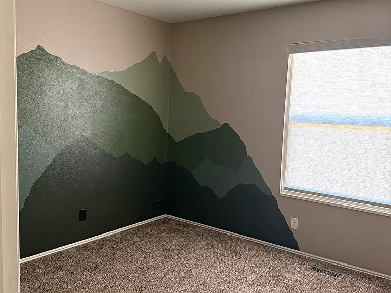 Upstairs bedroom #1, recently painted for a child's room.