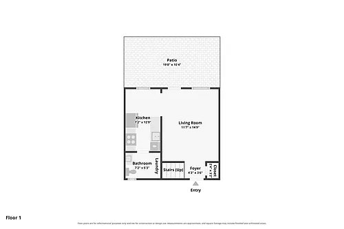 Floor plan Two Bed One and a half Bath