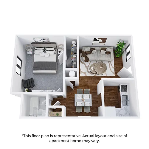 Floor plan 1 bedroom, 1 bathroom Premium
