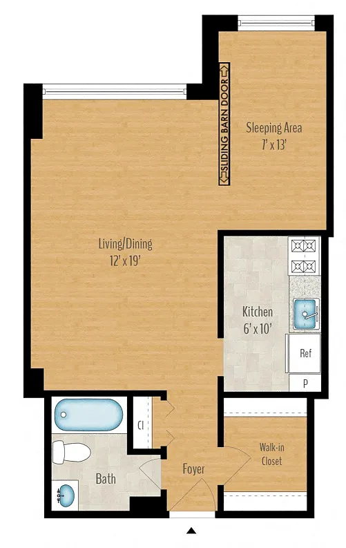 Floor plan Junior 1-Bedroom