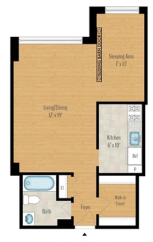 Floor plan Junior 1-Bedroom