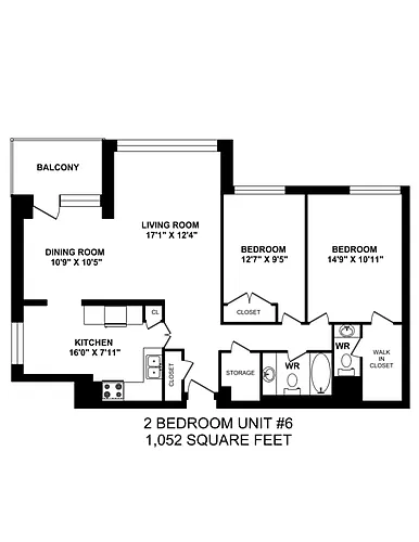 Floor plan 2 Bedroom 2 Bed 2 Bath