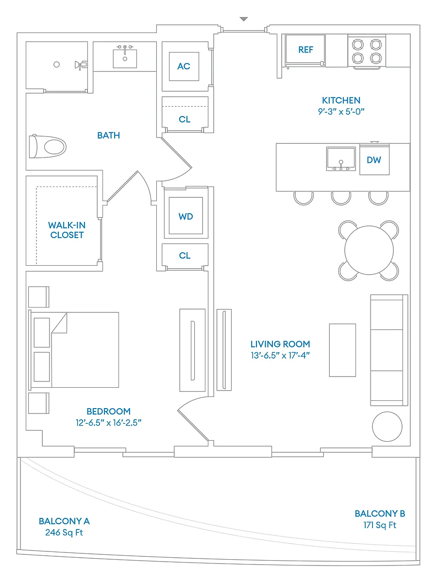 Floor plan B5 - Residence 10, Floors 10-18