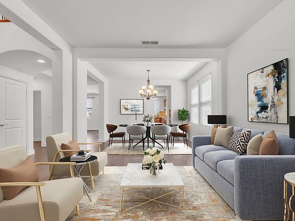 Living and dining rooms virtually staged