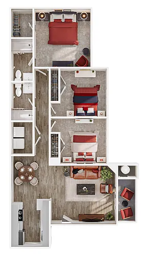 Floor plan 3x2 Casita Renovated
