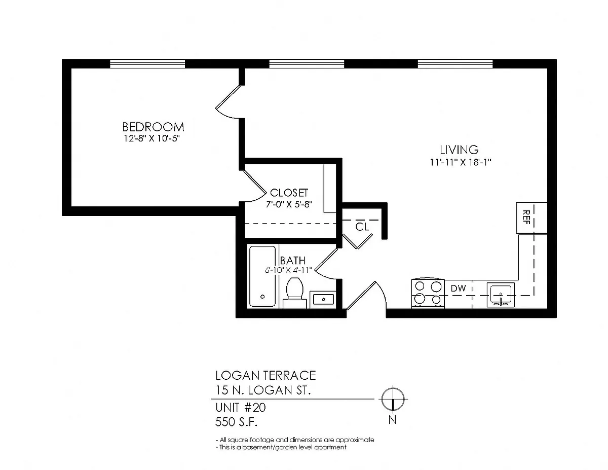 Floor plan One Bedroom, One Bath