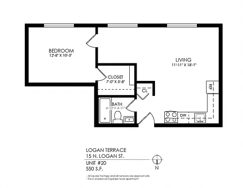 Floor plan One Bedroom, One Bath