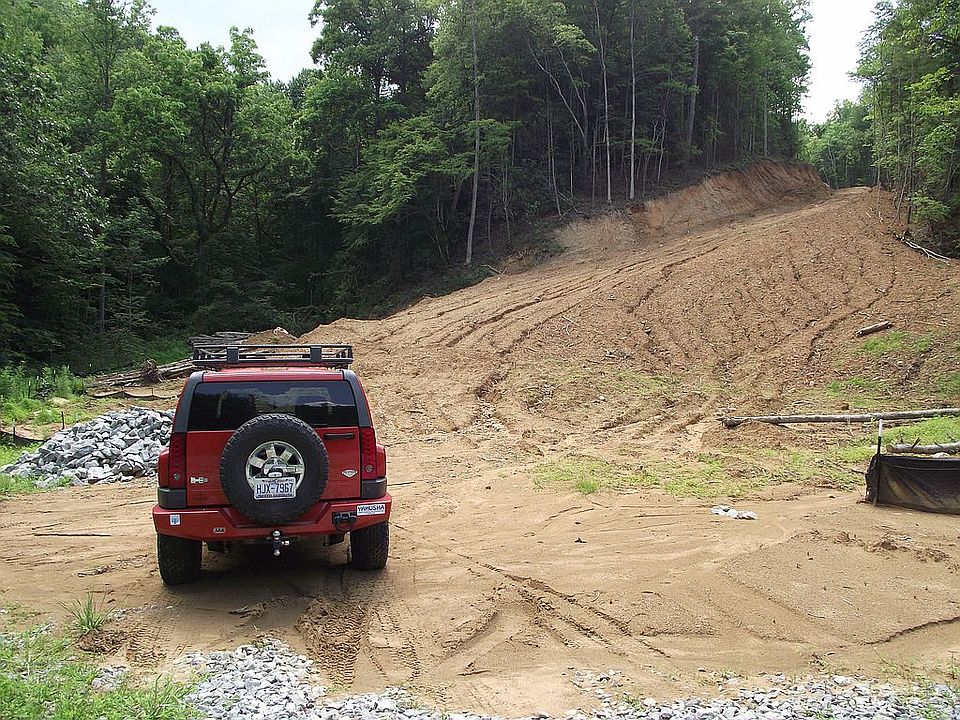 Driveway up to cleared site