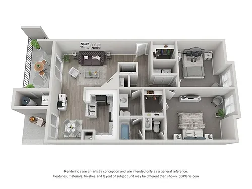 Floor plan Two Bedroom