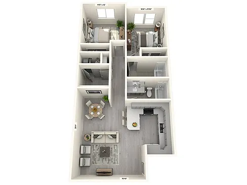 Floor plan 2 Bed/2 Bath