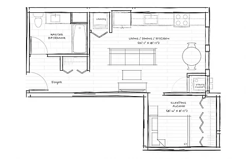 Floor plan Studio B