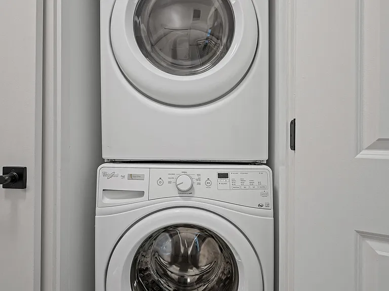 In-Unit Whirlpool Washer and Dryer Set for Convenient Laundry