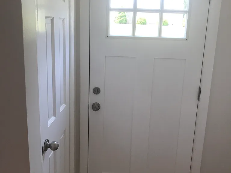 Front door with entry hall closet