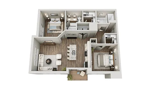 Floor plan 2 Bed 2 Bath A