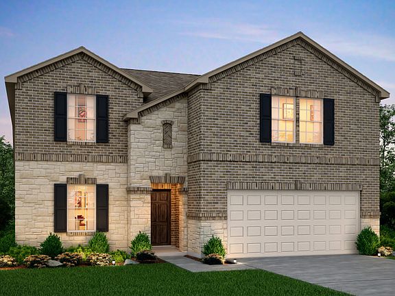 Exterior Q - The Stockdale plan, a two-story home with 2-car garage