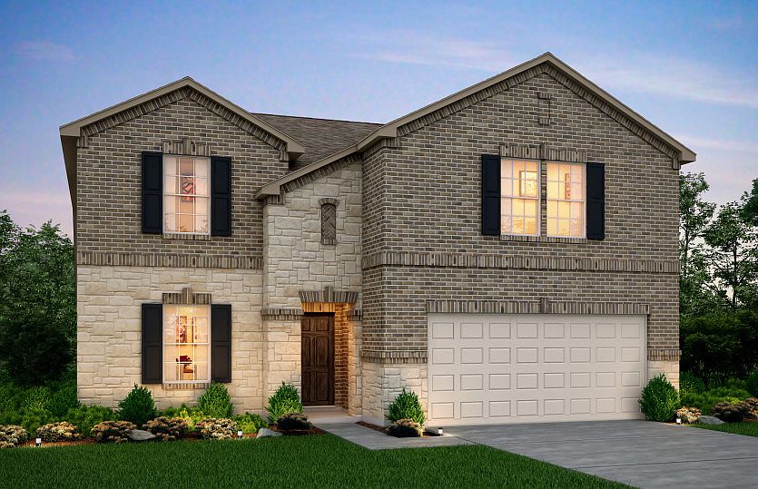 Exterior Q - The Stockdale plan, a two-story home with 2-car garage