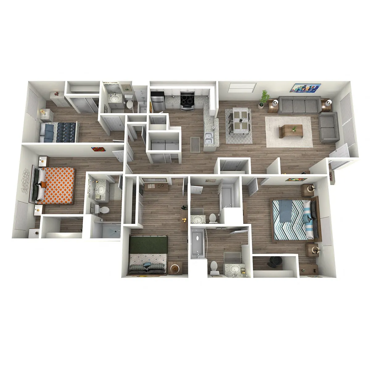 Floor plan Upgraded - 4 Bed 4 Bath