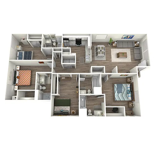 Floor plan Upgraded - 4 Bed 4 Bath
