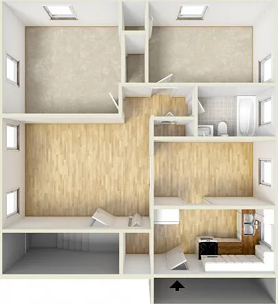 Two bedroom floor plan Two bedroom floor plan
