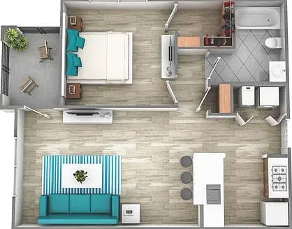 One Bedroom One Bath | 633 sq ft One Bedroom One Bath | 633 sq ft