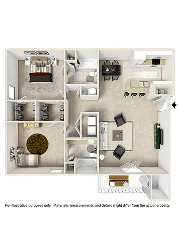 Floor plan Chandelier & Twin Bayou