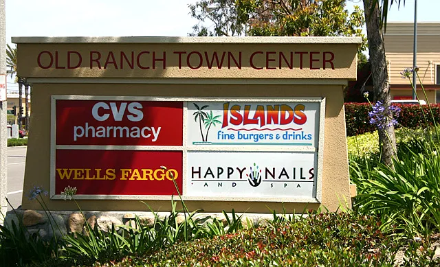 Across the street another shopping center "Old Ranch Town Center"