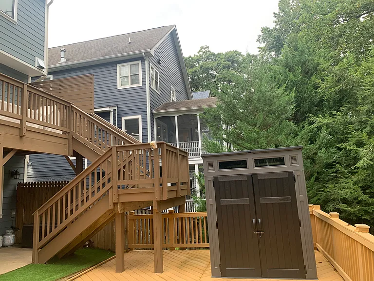 We dare you to find enough items to make use of all the extensive built-in storage options. But if you are up to the challenge, this waterproof shed is perfect for lawn equipment, bikes, toys, and more