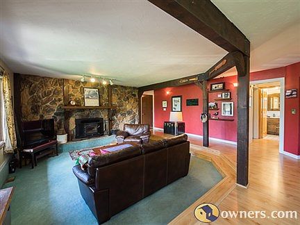 Living room and woodstove, left side of house