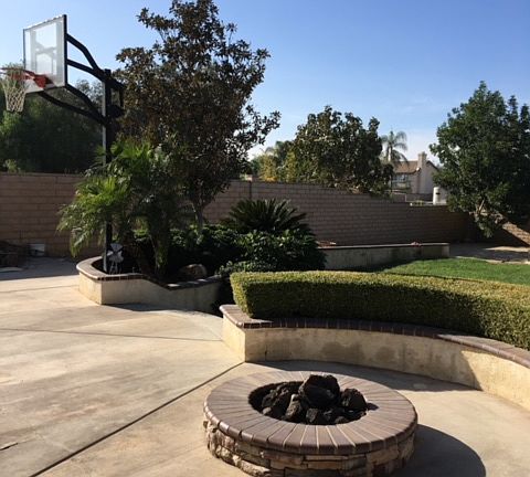 Built in fire pit 