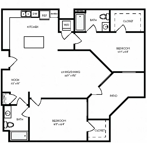 Floor plan 2D 1245 Sq Ft