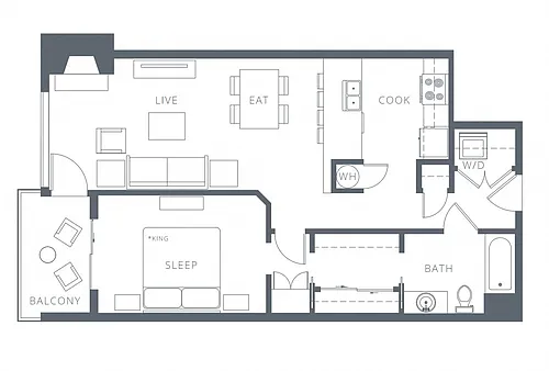 Floor plan One Bedroom
