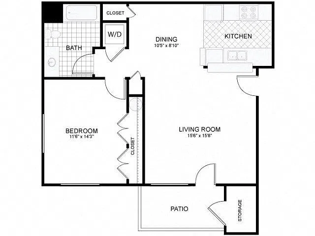 Floor plan 1x1 LG