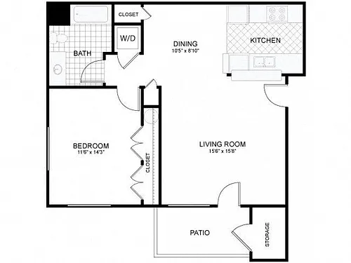 Floor plan 1x1 LG