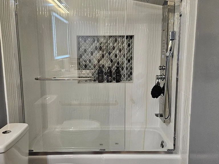 Shower and tub combo.