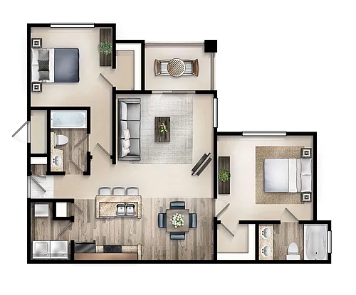 Floor plan The Holstein with Patio