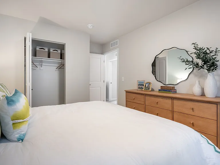 A comfortable bedroom that makes unwinding at the end of the day feel easy and natural.