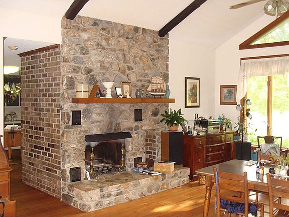 great room, stone fireplace