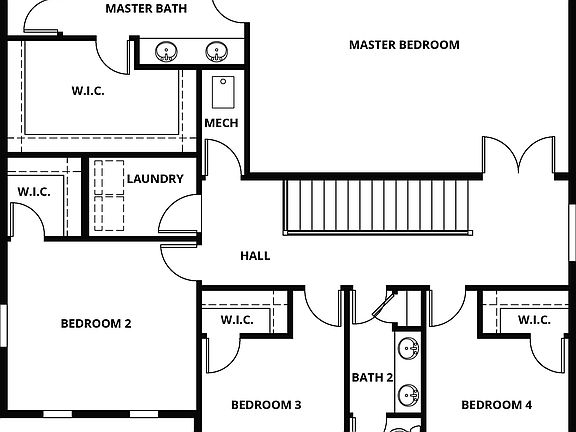 Second floor of the Whidbey floor plan.